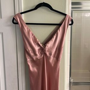 Blush pink Gillian and O’ Malley satin floor length chemise